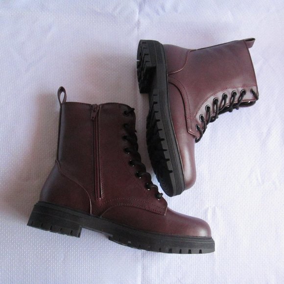 SO REINDEER BROWN COMBAT BOOTS SIZE 7 - Picture 8 of 14